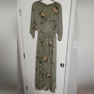 Floral Green Maxi Dress